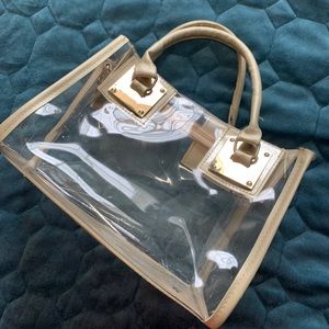 Clear gold handbag